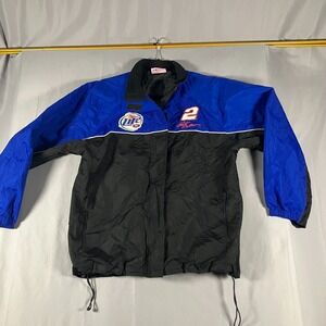 Winners Circle NASCAR Jacket Women's Extra Large Blue Black Racing‎ Embroidered